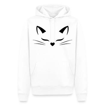 Cute Cat Face with Heart Nose | Line Art Style - Männer Premium Bio Hoodie - Weiß - Vorne - Nico (187cm)