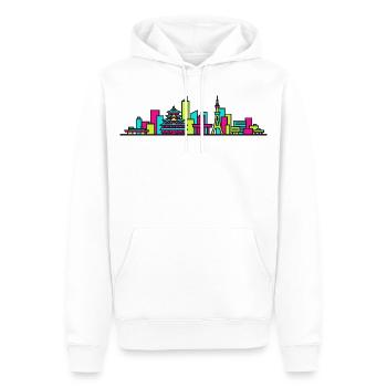Art de la tour télé du château de la silhouette de la ville de Nagoya - Sweat à capuche Premium bio Homme - blanc - Devant - Nico (187cm)