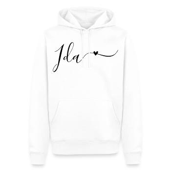 Ida Prénom Décoratif - Sweat à capuche Premium bio Homme - blanc - Devant - Nico (187cm)