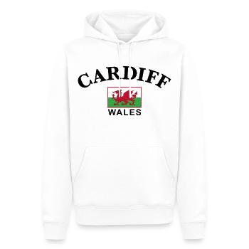Cardiff, Wales - Männer Premium Bio Hoodie - Weiß - Vorne - Nico (187cm)