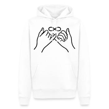 Pinkie Promise Infinity Minimal Design d’art au trait - Sweat à capuche Premium bio Homme - blanc - Devant - Nico (187cm)