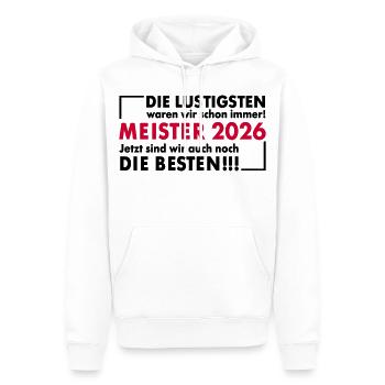 Lustige Meister 2026 - Männer Premium Bio Hoodie - Weiß - Vorne - Nico (187cm)