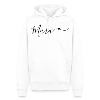 Prénom Mara Prénom décoratif - Sweat à capuche Premium bio Homme - blanc - Devant - Nico (187cm)