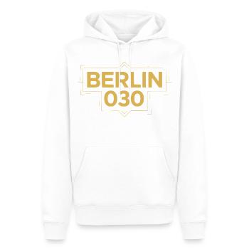 Berlin 030 Deco Gold - Männer Premium Bio Hoodie - Weiß - Vorne - Nico (187cm)