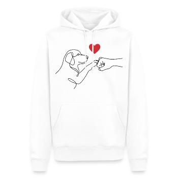 Best Friends Paw Fist - Line Art Dog Heart - Men’s Premium Organic Hoodie - white - Front - Nico (187cm)