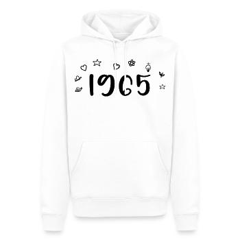 1965 Anniversaire 1965 Retro 1965 - Sweat à capuche Premium bio Homme - blanc - Devant - Nico (187cm)