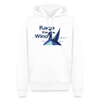 Course contre le vent – Diction du capitaine de régate de voile - Sweat à capuche Premium bio Homme - blanc - Devant - Nico (187cm)