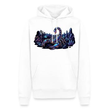 Neon Skorpion auf Nacht Wüstenplanet Motiv - Männer Premium Bio Hoodie - Weiß - Vorne - Nico (187cm)