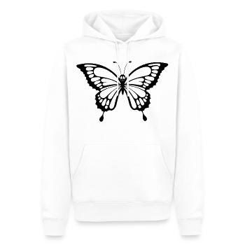 Skull and black butterfly - Men’s Premium Organic Hoodie - white - Front - Nico (187cm)