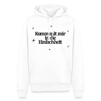 Komm mit mir in die Einfachheit Yoga Achtsamkeit - Männer Premium Bio Hoodie - Weiß - Vorne - Nico (187cm)
