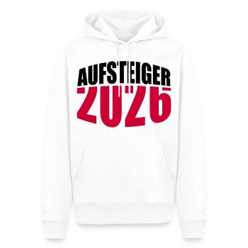Aufsteiger 2026 Aufstieg - Männer Premium Bio Hoodie - Weiß - Vorne - Nico (187cm)
