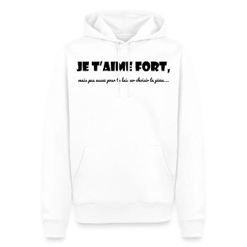 ICH LIEBE DICH. PAAR. LIEBE. LIEBE. LEBEN. PHILOSOPHIE - Männer Premium Bio Hoodie - Weiß - Vorne - Nico (187cm)