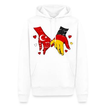 Drapeau de l’Allemagne de Turquie se tenant la main - Sweat à capuche Premium bio Homme - blanc - Devant - Nico (187cm)