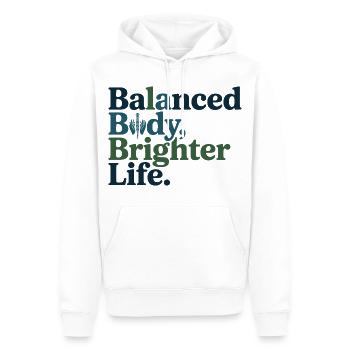 Ostéopathe Corps Équilibré Vie Professionnel - Sweat à capuche Premium bio Homme - blanc - Devant - Nico (187cm)