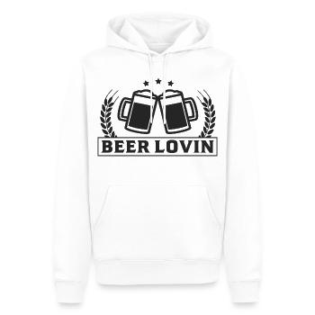 Chopes de bière Love Beer Toasts Célébrations de fête - Sweat à capuche Premium bio Homme - blanc - Devant - Nico (187cm)
