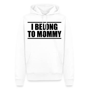 J’appartiens au motif de la douce fête des mères de maman - Sweat à capuche Premium bio Homme - blanc - Devant - Nico (187cm)