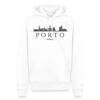 Porto Skyline, Porto Portugal - Männer Premium Bio Hoodie - Weiß - Vorne - Nico (187cm)