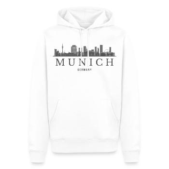 München, Deutschland, Münchner Skyline - Männer Premium Bio Hoodie - Weiß - Vorne - Nico (187cm)