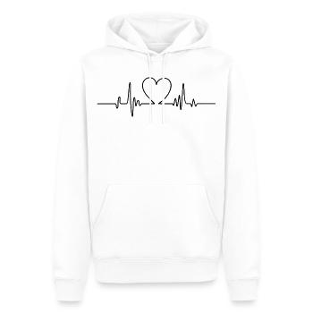 Conception de battements de cœur – Votre pouls pour la vie - Sweat à capuche Premium bio Homme - blanc - Devant - Nico (187cm)