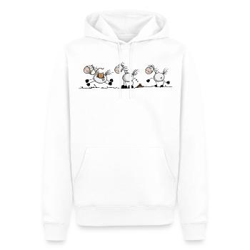 Motif de cheval en forme de bonhomme bâton drôles - Sweat à capuche Premium bio Homme - blanc - Devant - Nico (187cm)