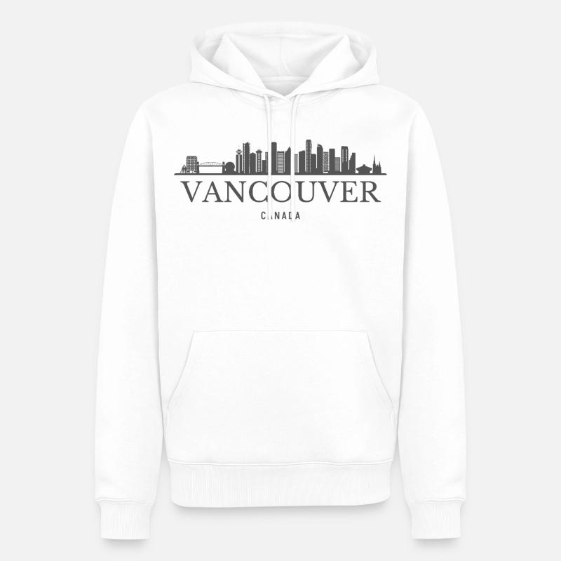 Vancouver Canada, silhouette de Vancouver - Sweat à capuche Premium bio Homme - blanc