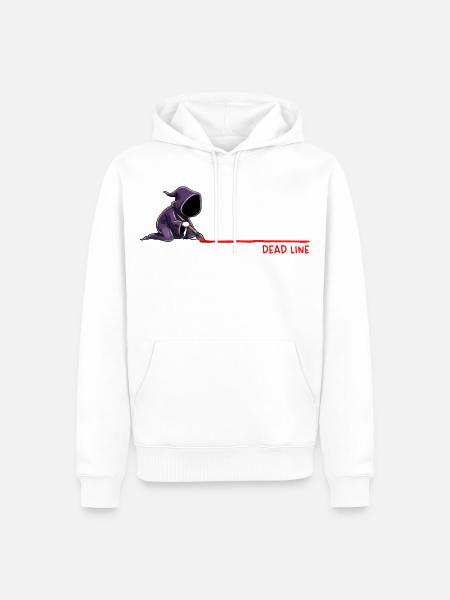 Dead Line Deadline Humor - Männer Premium Bio Hoodie - Weiß