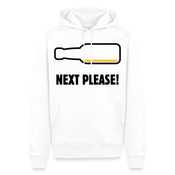 Suivant, s’il vous plaît ! (Bière / Bière / Pourrie 2C) - Sweat à capuche Premium bio Homme - blanc - Devant - Nico (187cm)