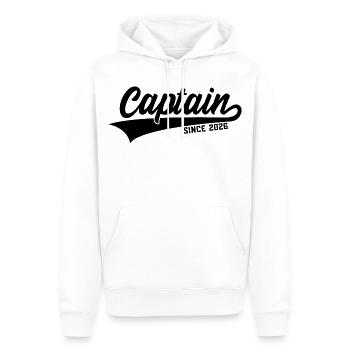 CAPITAINE 2026 CAPITAINE DEPUIS 2026 - Sweat à capuche Premium bio Homme - blanc - Devant - Nico (187cm)