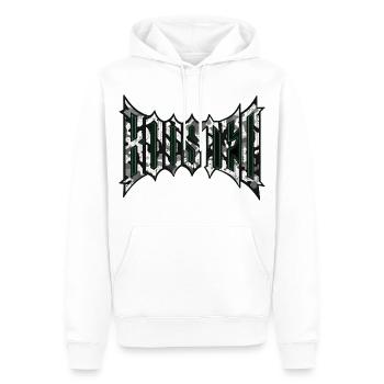 Boosted Schriftzug für Fans von Turbo Autos JDM  - Männer Premium Bio Hoodie - Weiß - Vorne - Nico (187cm)