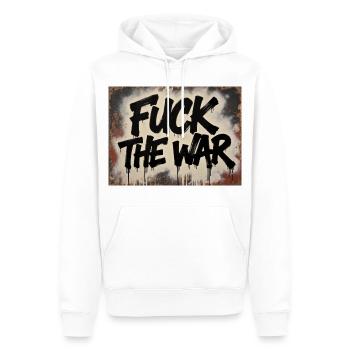 SCHEISS AUF DEN KRIEG - Männer Premium Bio Hoodie - Weiß - Vorne - Nico (187cm)