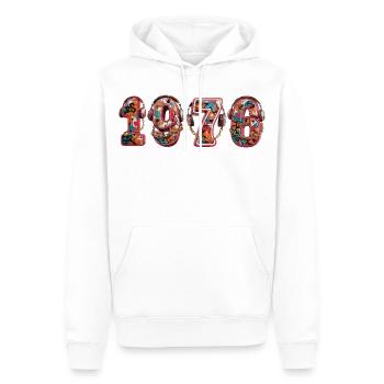 Vintage 1976 - Männer Premium Bio Hoodie - Weiß - Vorne - Nico (187cm)