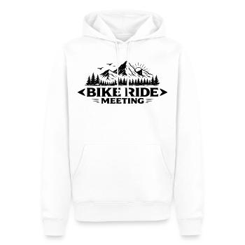 Randonnée à vélo rencontrant le paysage montagneux - Sweat à capuche Premium bio Homme - blanc - Devant - Nico (187cm)