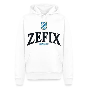 Cimier bavarois ZEFIX - Sweat à capuche Premium bio Homme - blanc - Devant - Nico (187cm)