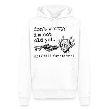 31. Geburtstag – 31. Jubiläums-Humorgeschenk - Männer Premium Bio Hoodie - Weiß - Vorne - Nico (187cm)