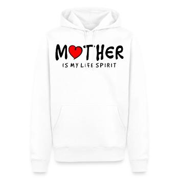 Mutter ist mein Lebensgeist – elegantes Zitat - Männer Premium Bio Hoodie - Weiß - Vorne - Nico (187cm)