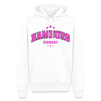 Chemise Hambourg pour femmes style universitaire rose - Sweat à capuche Premium bio Homme - blanc - Devant - Nico (187cm)