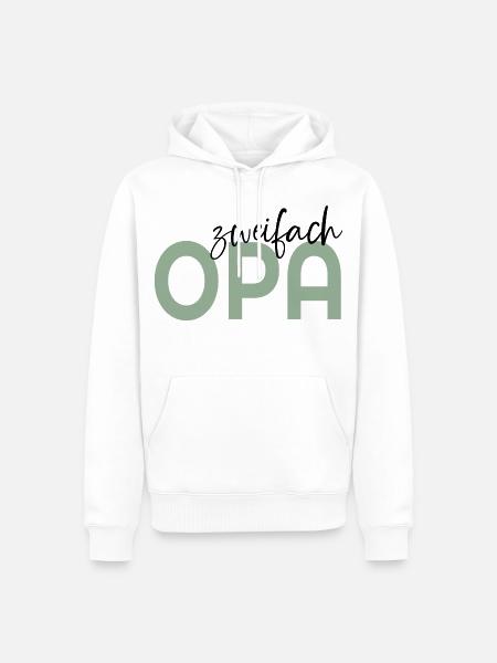 Baby Zweifach Opa - Männer Premium Bio Hoodie - Weiß