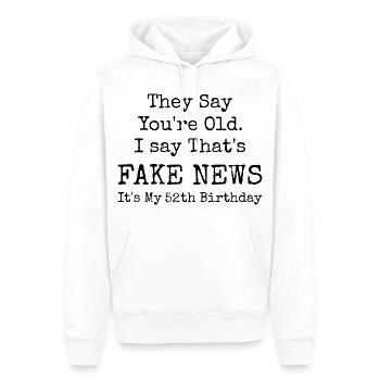 52. Geburtstag | Geburtstag mit 52 Jahren - Männer Premium Bio Hoodie - Weiß - Vorne - Nico (187cm)