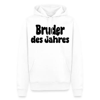 Bruder des Jahres – Herz - Männer Premium Bio Hoodie - Weiß - Vorne - Nico (187cm)