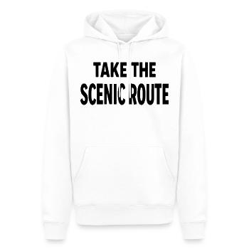 Prenez la route panoramique Abenteuer Reise Spruch - Sweat à capuche Premium bio Homme - blanc - Devant - Nico (187cm)