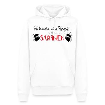 Sardinien, ich brauch keine Therapie - Männer Premium Bio Hoodie - Weiß - Vorne - Nico (187cm)