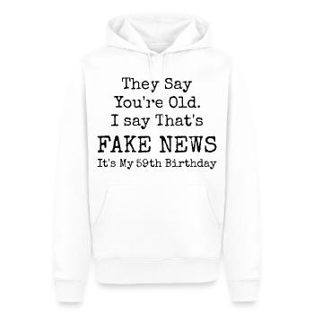 59. Geburtstag | Geburtstag mit 59 Jahren - Männer Premium Bio Hoodie - Weiß - Vorne - Nico (187cm)