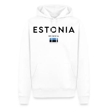 Drapeau estonien, design minimaliste élégant - Sweat à capuche Premium bio Homme - blanc - Devant - Nico (187cm)