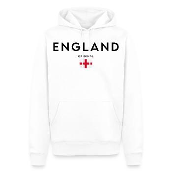 Drapeau anglais, design minimaliste élégant - Sweat à capuche Premium bio Homme - blanc - Devant - Nico (187cm)