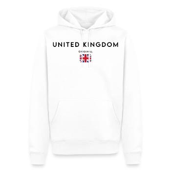 Britischer Stolz, minimalistisches, elegantes Design - Männer Premium Bio Hoodie - Weiß - Vorne - Nico (187cm)
