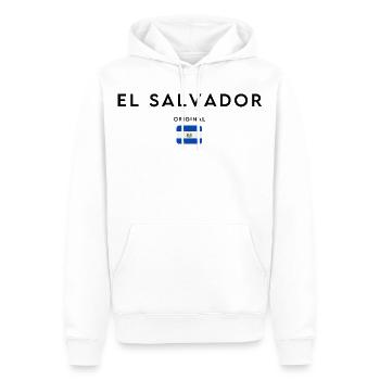 Fierté salvadorienne, design minimaliste et élégant - Sweat à capuche Premium bio Homme - blanc - Devant - Nico (187cm)