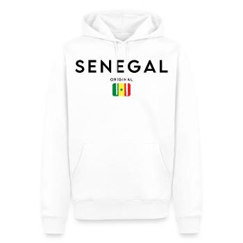 Fierté sénégalaise, design minimaliste et élégant - Sweat à capuche Premium bio Homme - blanc - Devant - Nico (187cm)