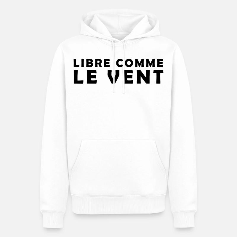 Libre_comme_le_vent - Sweat à capuche Premium bio Homme - blanc