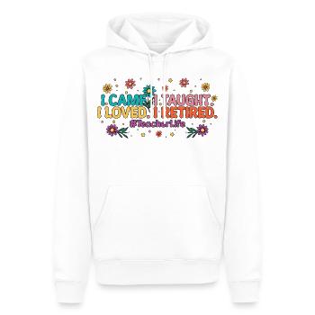 Ich kam unterrichtet, ich liebe es, ich gehe in den Ruhestand, Lehrer, Ruhestand. - Männer Premium Bio Hoodie - Weiß - Vorne - Nico (187cm)