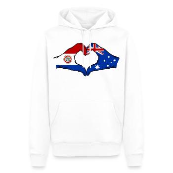 Paraguay Australien Flagge Herz - Männer Premium Bio Hoodie - Weiß - Vorne - Nico (187cm)